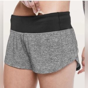Lululemon Womens Speed Up Shorts Heathered Grey & Black 2.5” Inseam Size 8 Lined